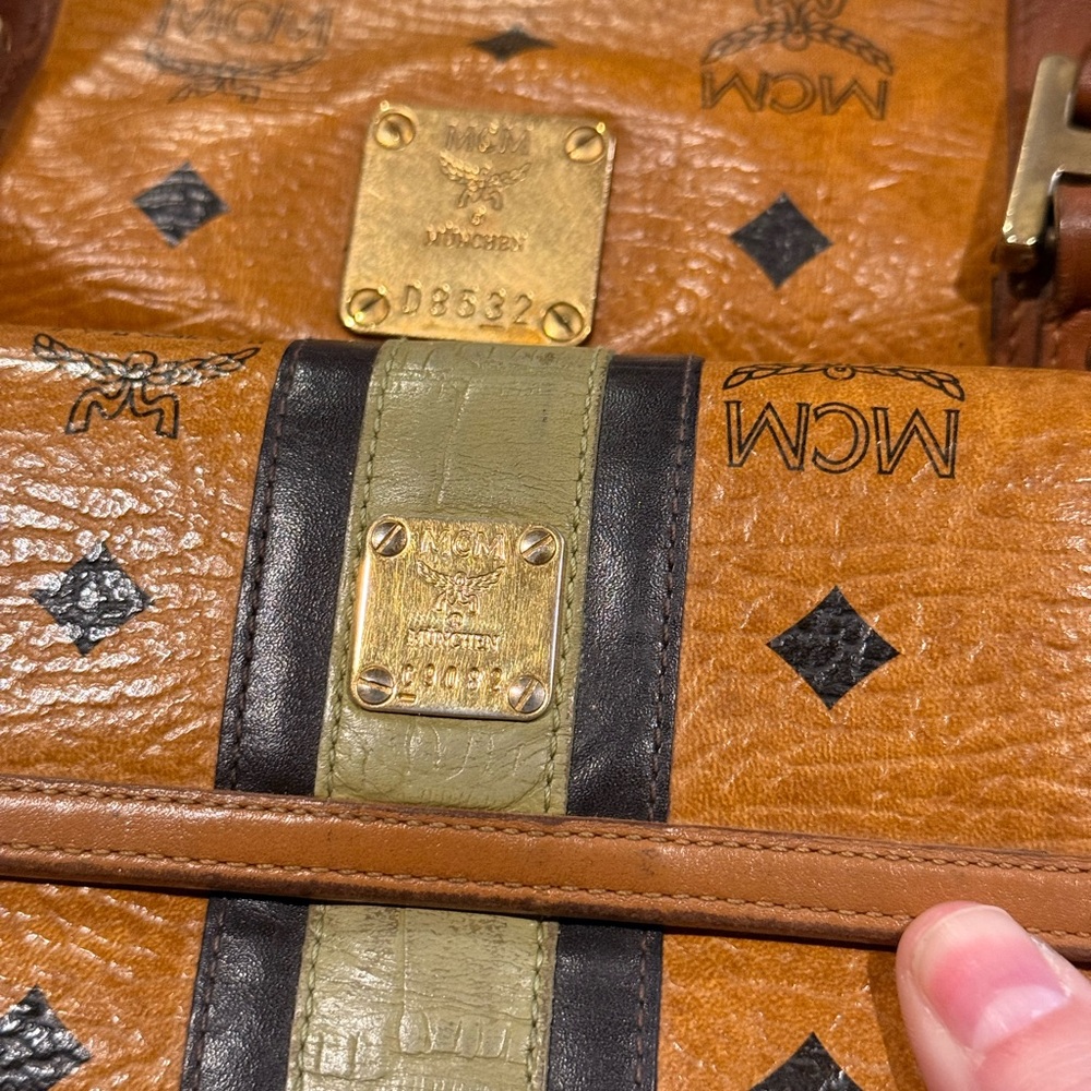 MCM Mini Boston + Trifold Wallet Bundle Authentic - Picture 2 of 8
